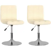 vidaXL Esszimmerstühle 2 Stk. Drehbar Creme Stoff