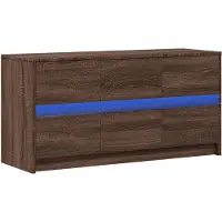 vidaXL TV-Schrank mit LED-Beleuchtung Braun Eichen-Optik 100x34x50 cm
