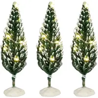 Luville Verschneiter Nadelbaum beleuchtet 3 Stück b/o h10.5xd4 cm (multi)