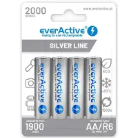 EverActive Wiederaufladbare Akkus Ni-MH R6 AA 2000 mAh Silver Line