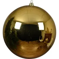Décoris 1 Weihnachtskugeln Kunststoff 40cm groß & bruchsicher Christbaumkugeln XXL Weihnachtsbaumkugeln Christbaumschmuck Weihnachtsbaumschmuck Hellgold