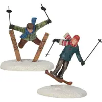 Edelman Weihnachtsfigur Zwei Skispringer 6x5x10 cm