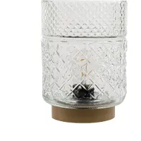 Annas collection Laterne Glas 12 x 17,5 cm Klar mit Goldenem Sockel Led Glühbirne (transparant)