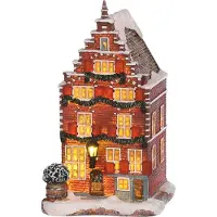 Luville Dekoriertes Grachtenhaus b/o l10,5xw11,5xh18,5 cm Weihnachtshaus (bruin)