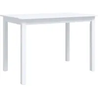 vidaXL Esstisch Weiß 114x71x75 cm Massivholz Gummibaum