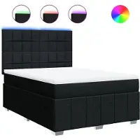 vidaXL Boxspringbett mit Matratze Schwarz 140x200 cm Stoff