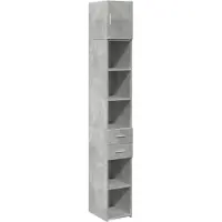 vidaXL Hochschrank Schmal Betongrau 30x42,5x225 cm Holzwerkstoff