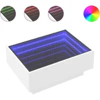 vidaXL LED-Couchtisch Weiß 70x50x30 cm Holzwerkstoff