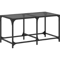 vidaXL Couchtisch mit Glasplatte Schwarz 78,5x40x40 cm Stahl