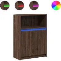 vidaXL Sideboard mit LED Braun Eichen-Optik 72x34x100 cm Holzwerkstoff