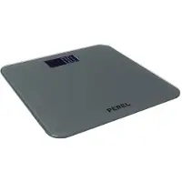 Perel GRAY Digital Sclae Elektronische Personenwaage, max. 180 kg Tragkraft, LCD-Infodisplay, Speicherfunktion, automatische Personenerkennung