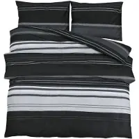 vidaXL Bettwäsche-Set Schwarz und Weiß 200x200 cm Baumwolle