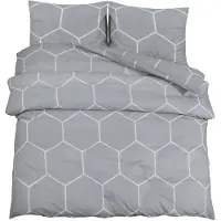 vidaXL Bettwäsche-Set Grau 140x200 cm Baumwolle