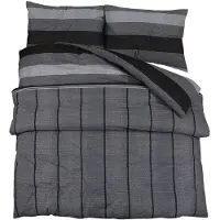 vidaXL Bettwäsche-Set Dunkelgrau 240x220 cm Baumwolle