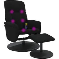 vidaXL Massagesessel mit Fußhocker Schwarz Samt