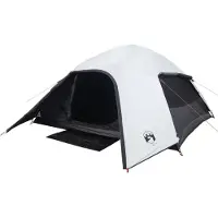 vidaXL Kuppel-Campingzelt 4 Personen Weiß Dunkel Wasserdicht