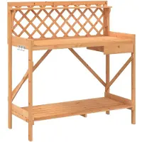 vidaXL Pflanztisch mit Rankgitter Braun Massivholz Tanne