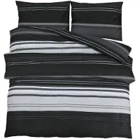 vidaXL Bettwäsche-Set Schwarz und Weiß 140x200 cm Baumwolle