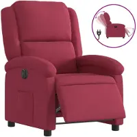 vidaXL Relaxsessel Elektrisch Weinrot Samt