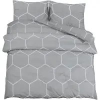 vidaXL Bettwäsche-Set Grau 200x200 cm Baumwolle