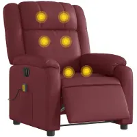 vidaXL Massagesessel Elektrisch Weinrot Kunstleder