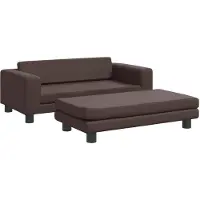 vidaXL Hundebett mit Verlängerung Braun 100x50x30 cm Kunstleder