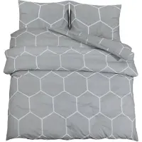 vidaXL Bettwäsche-Set Grau 220x240 cm Baumwolle