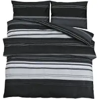 vidaXL Bettwäsche-Set Schwarz und Weiß 200x220 cm Baumwolle