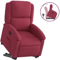 vidaXL Relaxsessel mit Aufstehhilfe Weinrot Samt