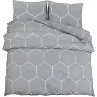 vidaXL Bettwäsche-Set Grau 200x200 cm Baumwolle