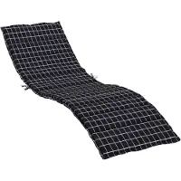 vidaXL Sonnenliegen-Auflage Schwarz Karomuster Oxford-Gewebe