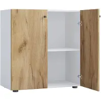 VCM Aktenschrank "Büroschrank Bücher Ordner Aktenschrank Lona 2fach", braun (weiß, honig, eiche), B:70cm T:40cm, Obermaterial: 100% Holz Wood., Schränke, Aktenschrank