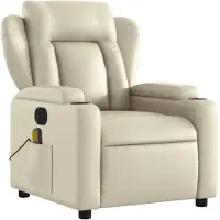 vidaXL Massagesessel Elektrisch Creme Kunstleder