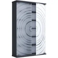 VCM Holz CD DVD Stand Regal Glastür Tilano L