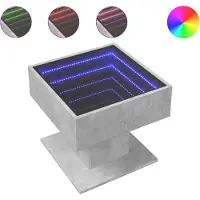 vidaXL LED-Couchtisch Betongrau 50x50x45 cm Holzwerkstoff