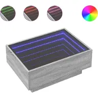 vidaXL LED-Couchtisch Grau Sonoma 70x50x30 cm Holzwerkstoff