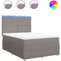 vidaXL Boxspringbett mit Matratze Taupe 140x190 cm Stoff