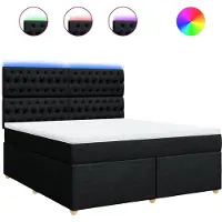vidaXL Boxspringbett mit Matratze Schwarz 180x200 cm Stoff