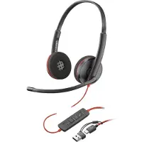 HP Poly 3220 Usb-c +usb-c/a Black Voip-kopfhörer