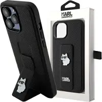 Karl Lagerfeld Klhcp15xgsachpk Iphone 15 Pro Max 6.7 Gripstand Saffiano Choupette Pins Handyhülle