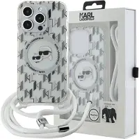 Karl Lagerfeld Klhmp15lhckcklct Iphone 15 Pro 6.1 Iml Crossbody Monogram Karl&choupette Head Handyhülle