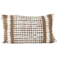 Villa Collection Kissen aus Baumwolle, 30 x 50 cm, Braun/Weiss