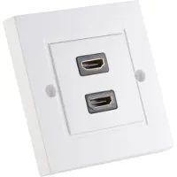S/CONN 79500-2, 2 x HDMI, Weiß, 85 mm, 85 mm, 1 Stück(e)