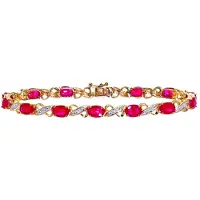 Diamant L'Eternel Armband aus 375 Gelbgold mit Diamant mit Rubin | Gr.: onesize