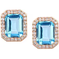 Diamant L'Eternel Ohrstecker aus 375 Roségold mit Diamant mit Topas | Gr.: onesize