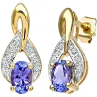 Diamant L'Eternel Ohrhänger aus 375 Gelbgold mit Diamant mit Tansanit | Gr.: onesize