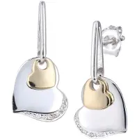 Diamant L'Eternel Ohrringe aus 375 Gelbgold mit Diamant Herz-Design | Gr.: onesize
