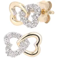 Diamant L'Eternel Ohrstecker aus 375 Gelbgold mit Diamant Herz-Design | Gr.: onesize