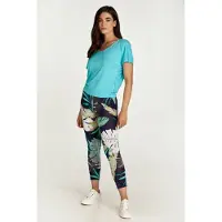 Conquista Leggings mit Blattdruck