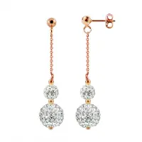 Diadema - Ohrringe Pinky Gold - Kristall Weiß - Kollektion Crystal Pearl